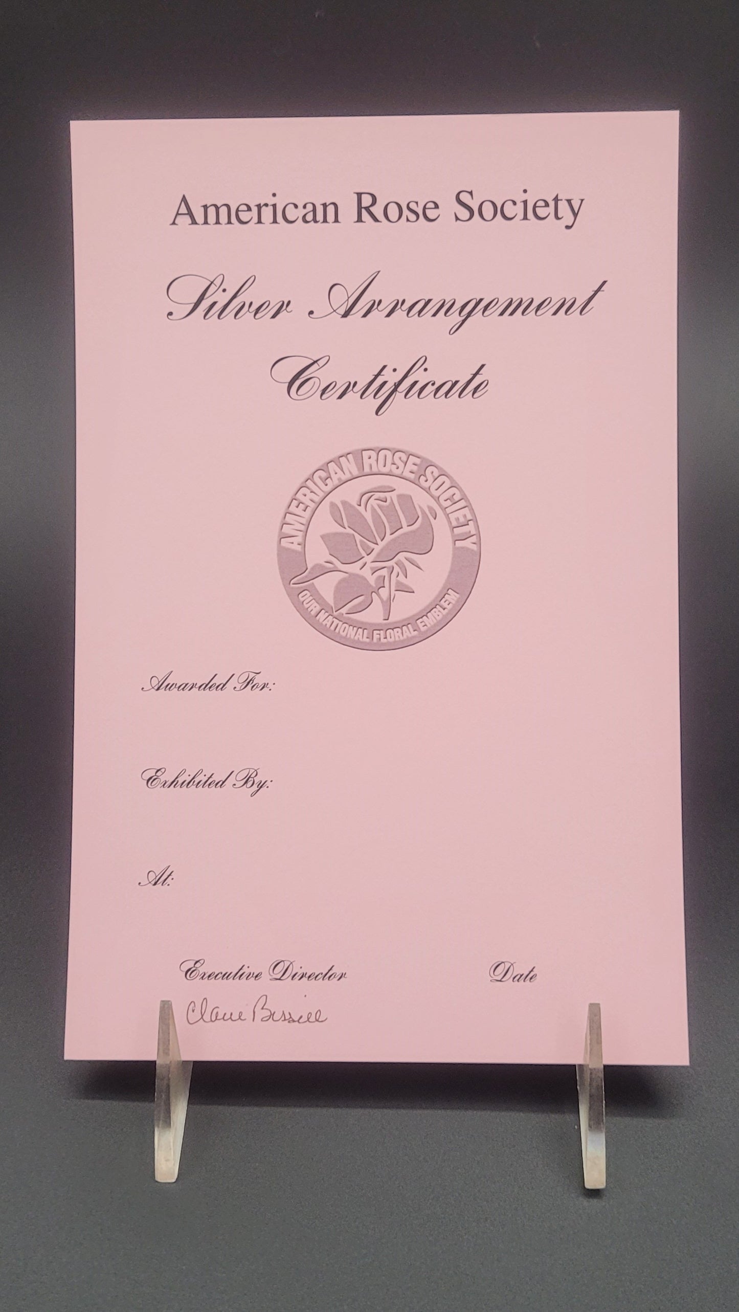 Certificate Arrangement Silver