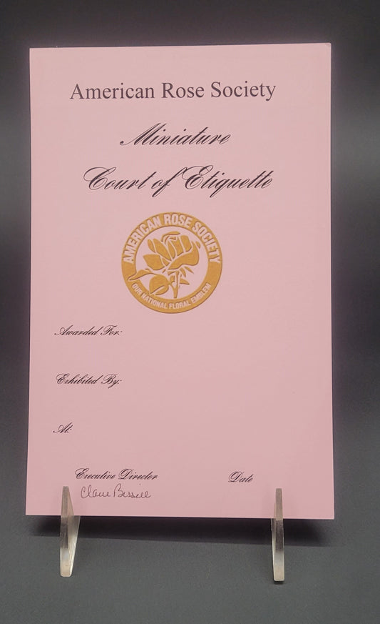 Certificate Court of Etiquette Miniature