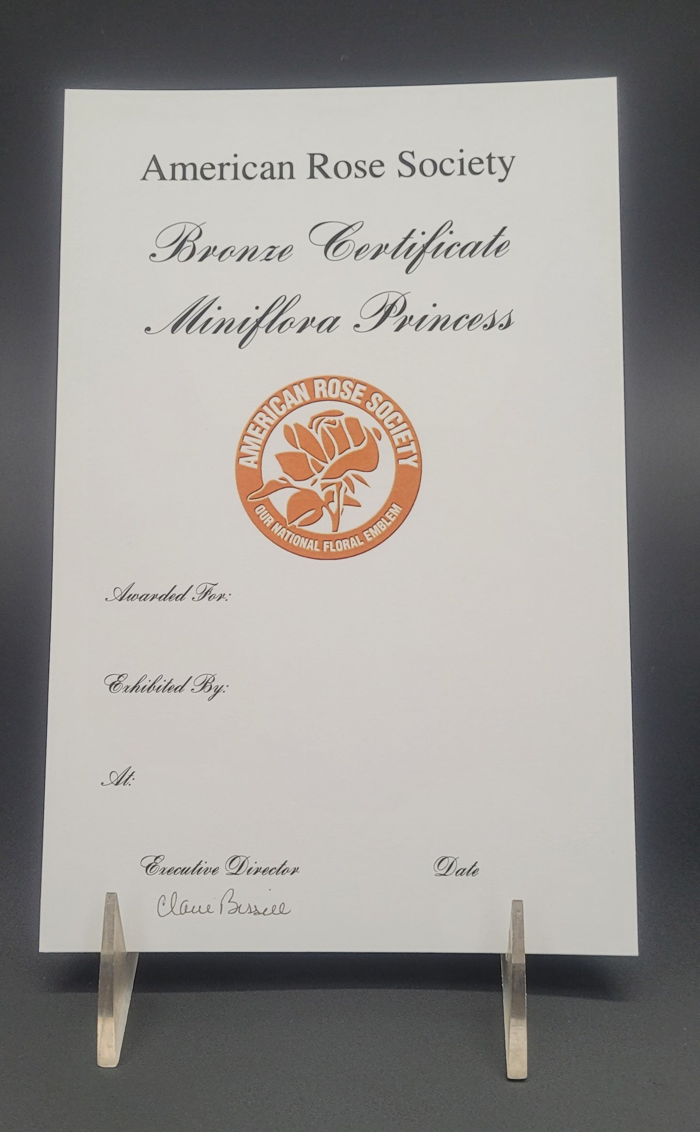 Certificate Miniflora - Bronze