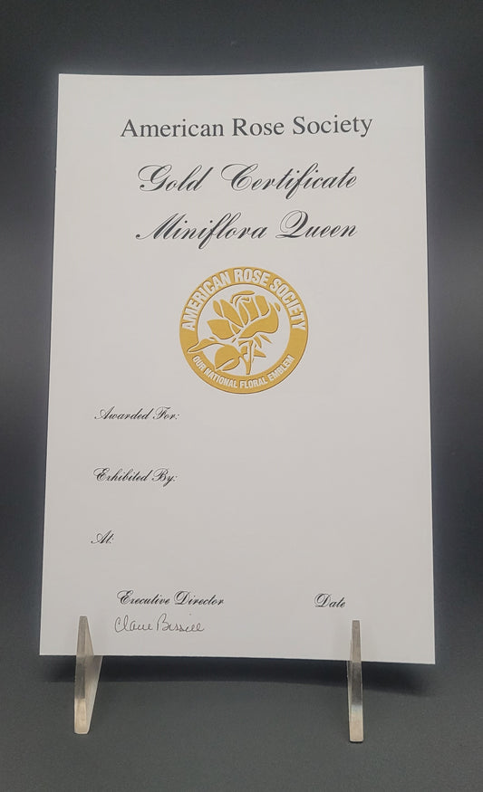 Certificate Miniflora - Gold