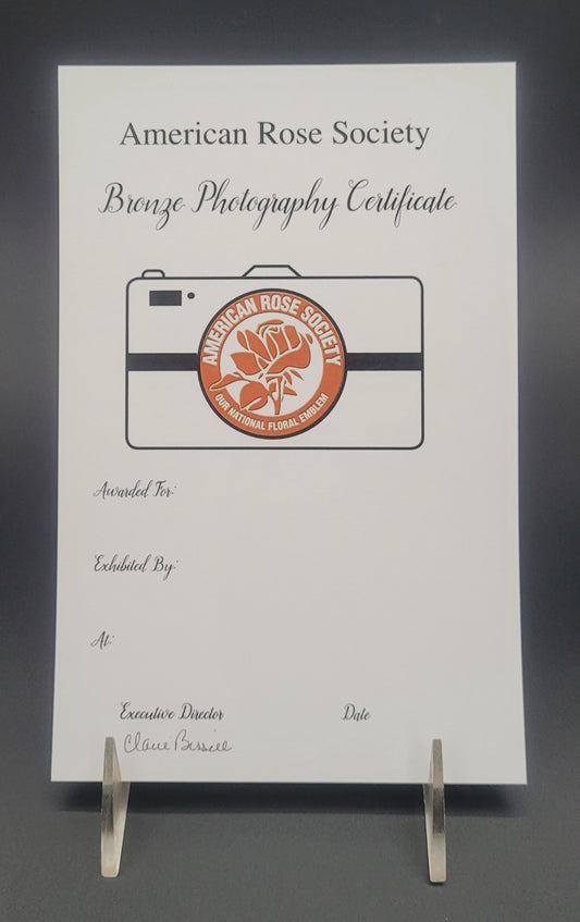 Certificate Photography- Bronze