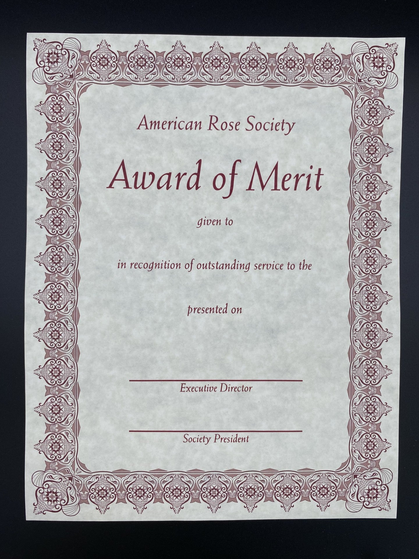 Certificate Award of Merit