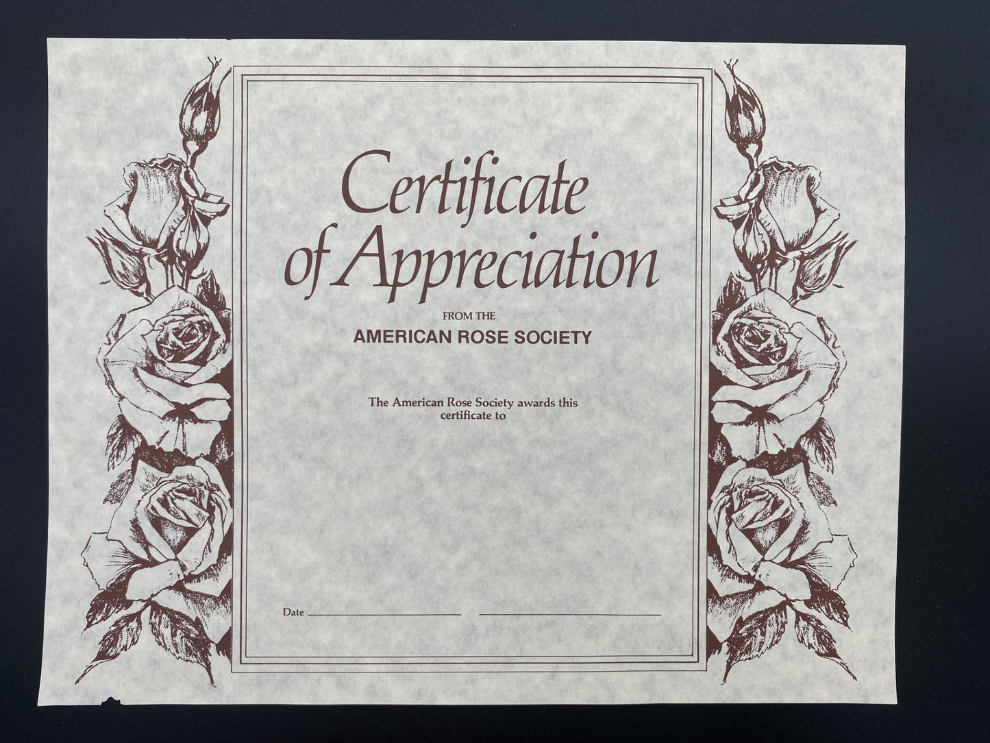 Certificate of Appreciation